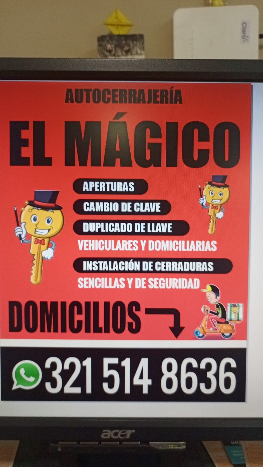 Publicidad cerrajería El Mágico Rionegro - Cerrajería El Mágico